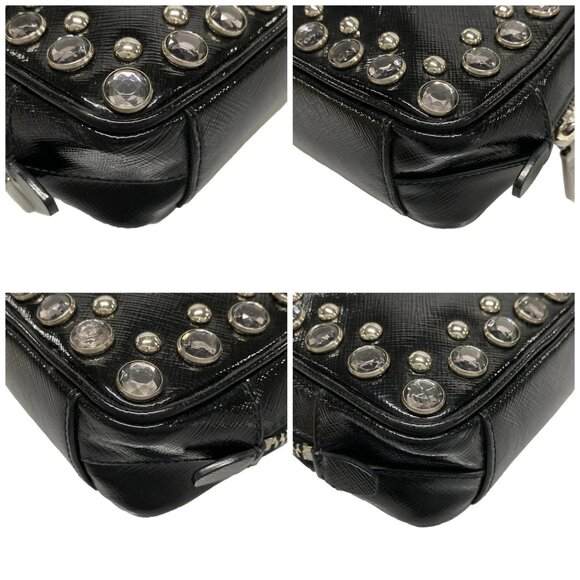 Auth PRADA - Black Patent Leather Shoulder Bag - Picture 16 of 16